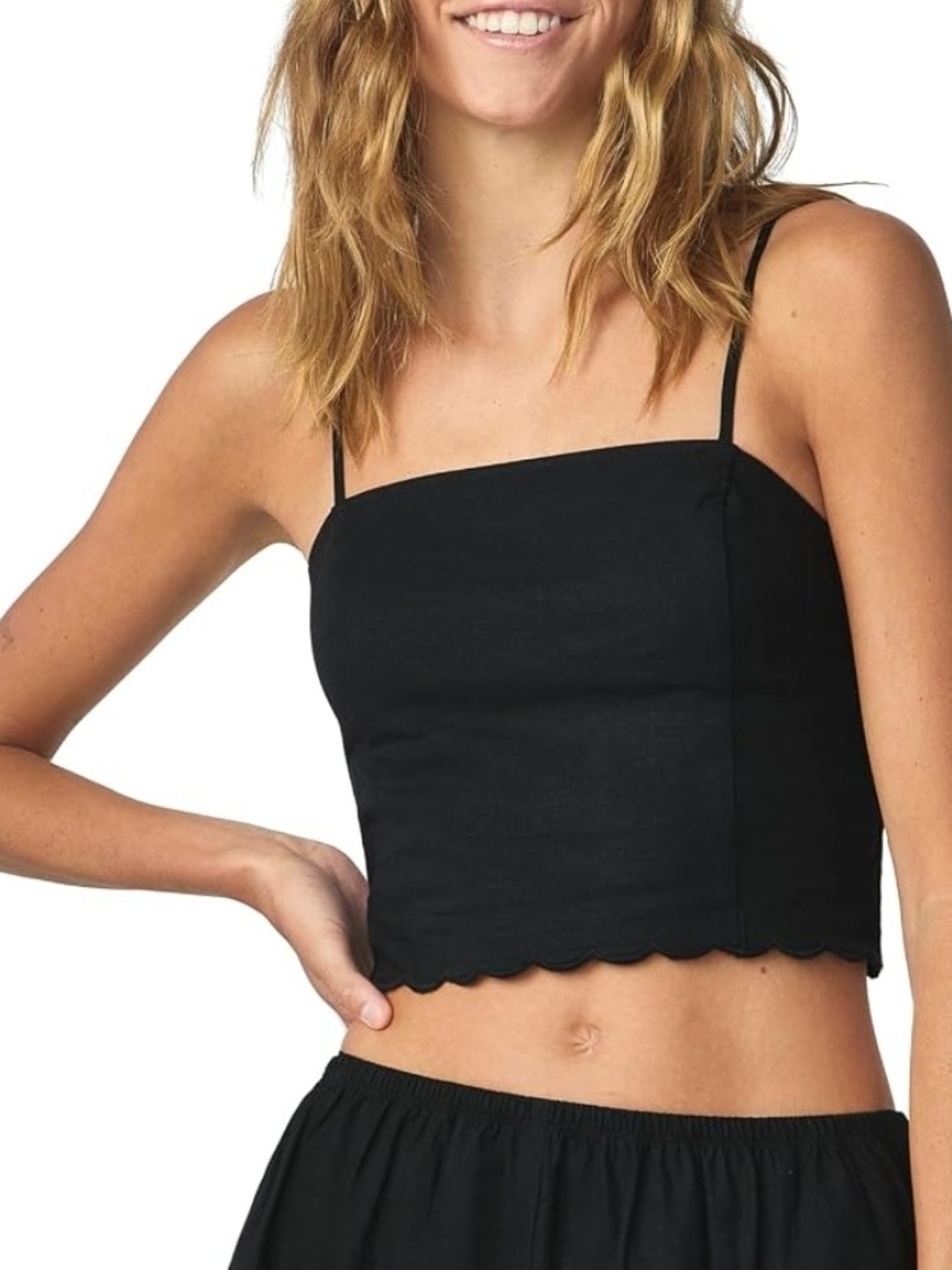 florence by mills Women's Sweet Solstice Scallop Cropped Cami
